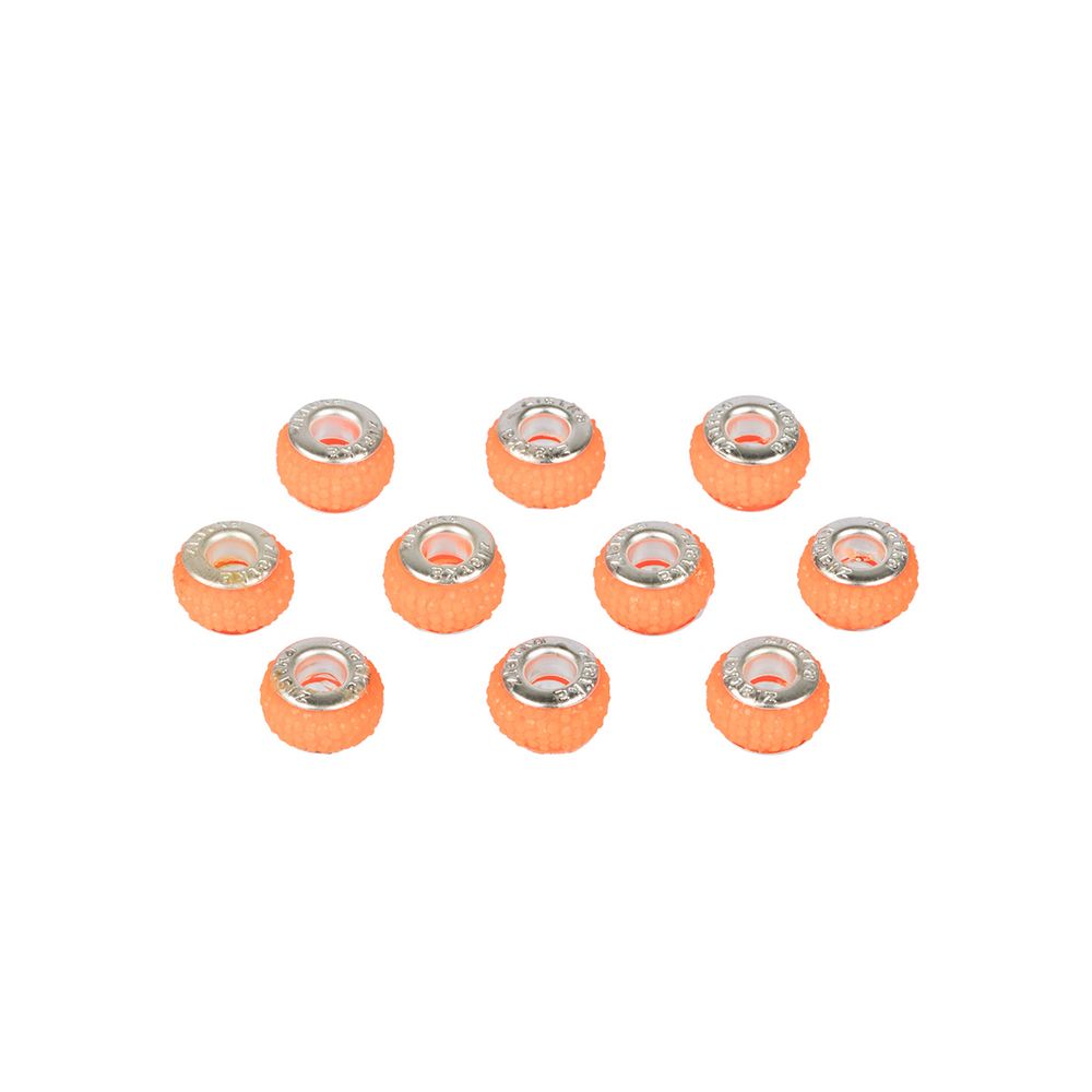 Бусины шармы 12 мм, 10 шт, смола, №15 оранжевый/неон, Zlatka RFB-12