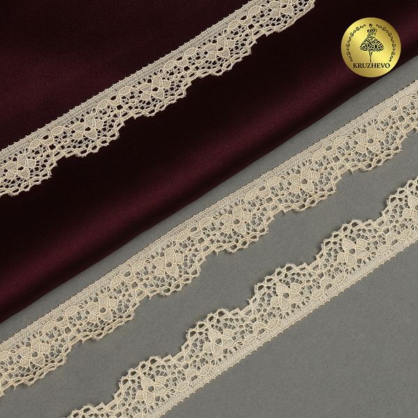 Кружево эластичное (стрейч) 8031 15мм цв.L126 бежевый, 50м, Kruzhevo