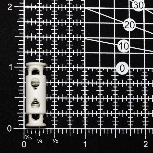 Фиксатор (зажим) для шнура пластик 2 отв., ⌀3.5 мм, 8.2х26 мм, белый матовый, 50 шт