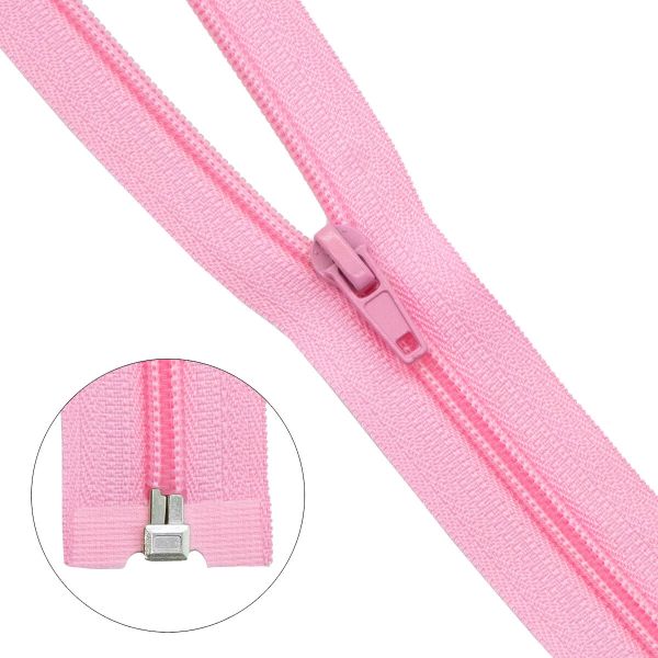 Молния спираль (витая) Т5 (5 мм) 1 зам., разъем., 85 см, 513 розовый, 10 шт