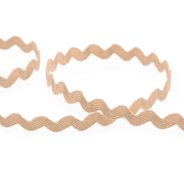 Тесьма отделочная зигзаг 5 мм, 30 м, 049 т.кремовый, Gamma JZ-5