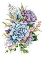 Алмазная (кристальная) мозаика Фрея, Букет суккулентов, 40х55 см