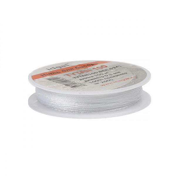 Нитки для бисера Tytan-100 (Ideal), 10х100 м, белая