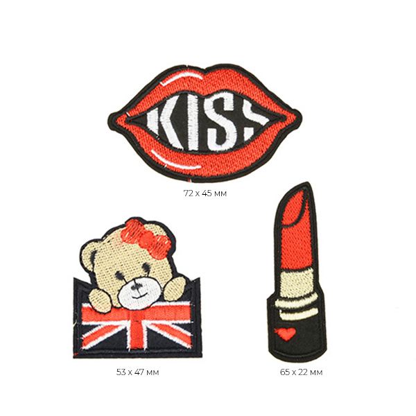 Термоаппликация в наборе V11 Kiss уп. 3 шт