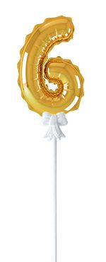 Шар самодув Цифра, 5 шт, 6, золотая, Boomzee FBZ-03