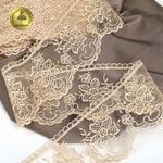 Кружево на сетке 75 мм, 40480, цв.N6115 бежевый уп.13.7м, Kruzhevo