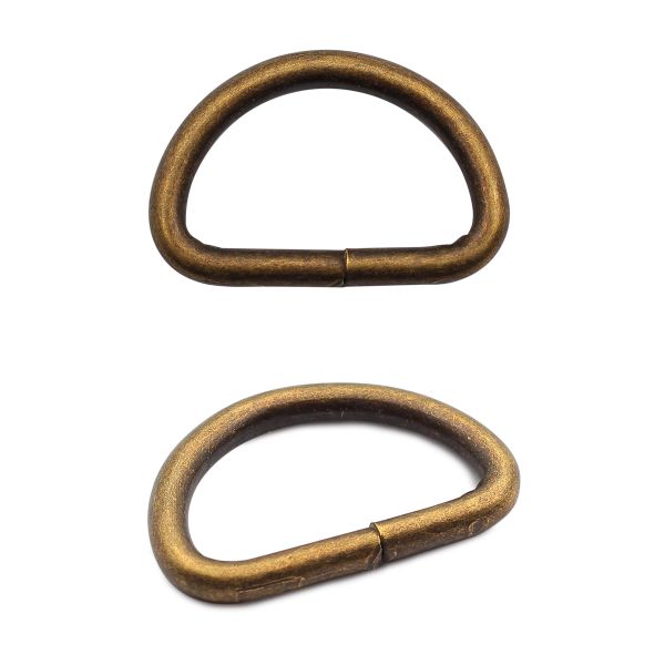 Полукольцо сварное металл внутр. 20 мм (внешн. 25х17 мм, ⌀2.5 мм), 50 шт, латунь ГР, 6069
