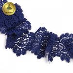 Кружево гипюр (плетёное) 70 мм / 13.71 метров, TBY.SUN.11, цв.F330 темно-синий