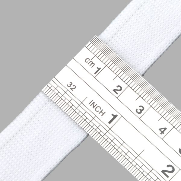 Шнур отделочный трикотажный плоский ⌀20.0 мм / 70 метров, белый