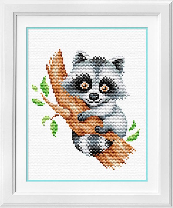 Набор для вышивания нитками МП Студия, Крошка енот, 21х30 см