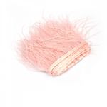 Перья на ленте Страус 15 см, FBY-15-122, цв. кремовый, 2м