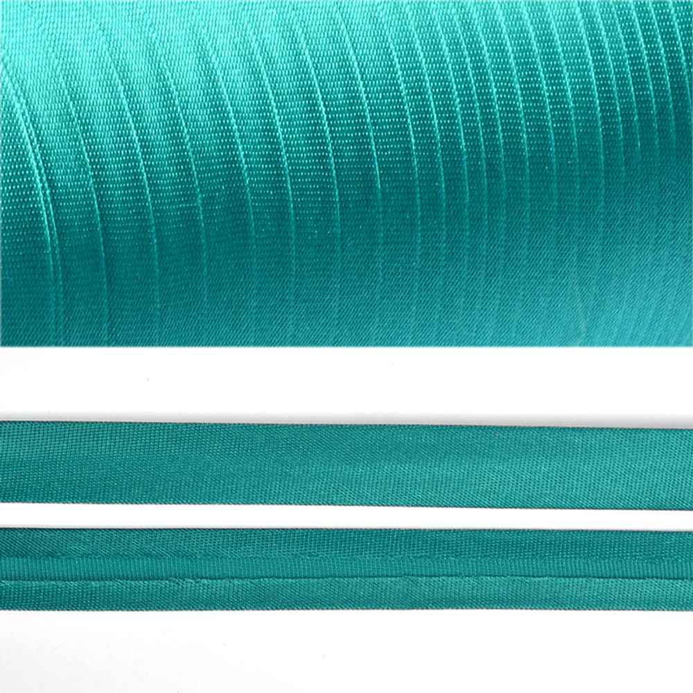Косая бейка атласная 15 мм / 132±1 метра, BS, 597636, цв.F209 т.бирюзовый