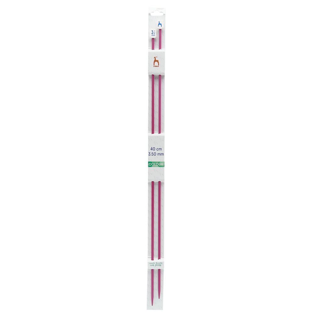 Спицы прямые Pony Colour ⌀3.5 мм, 40 см, алюминий, 2 шт, 34807