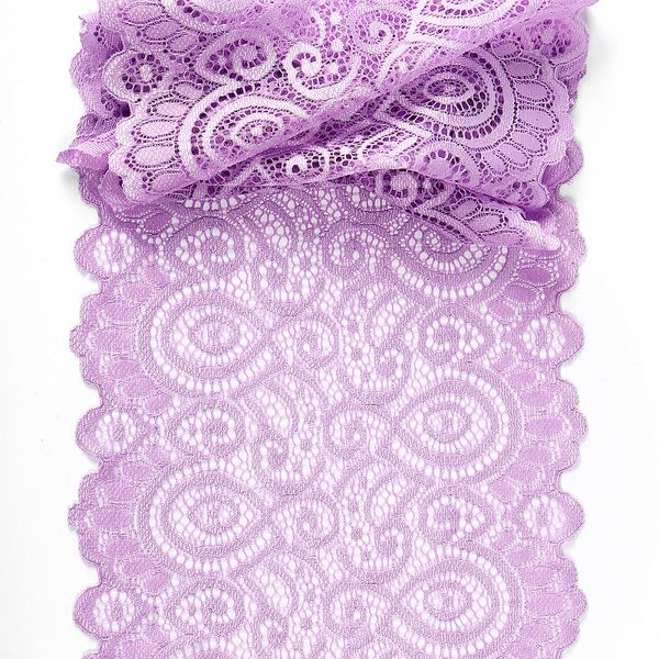 Кружево бельевое эластичное 180 мм / 25 метров, TBY.L1351, цв.1566 лаванда