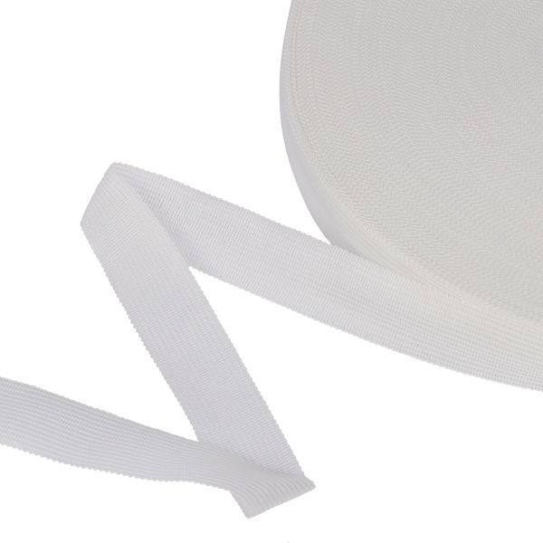 Тесьма (лента) окантовочная 18 мм / 100 метров, белый, Gamma 018 О белый