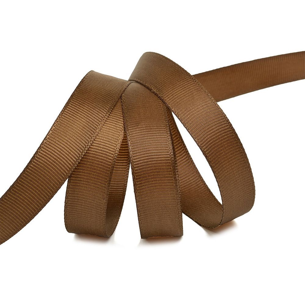 Лента репсовая (в рубчик) 15.0 мм, 840 коричневый уп. 27,4м