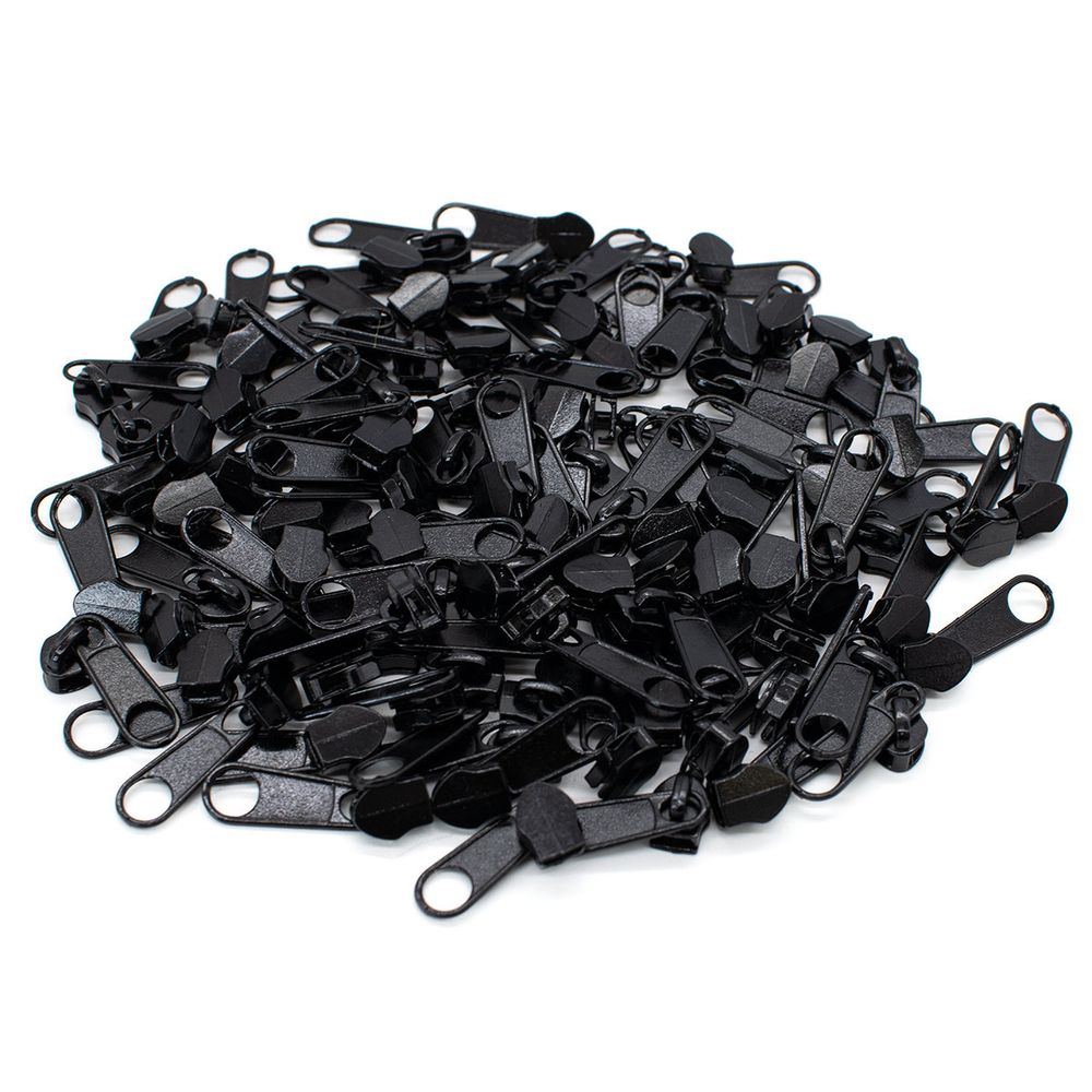 Слайдер (замок) для молнии спираль Т5 (5 мм), без фиксатора, 580 черный, 0292-0009, 100 шт