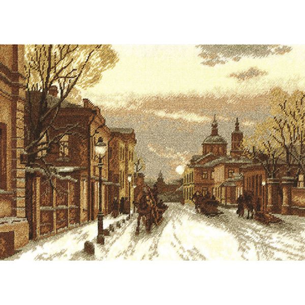 Набор для вышивания нитками РС Студия, Морозный вечер в Москве 37х26 см