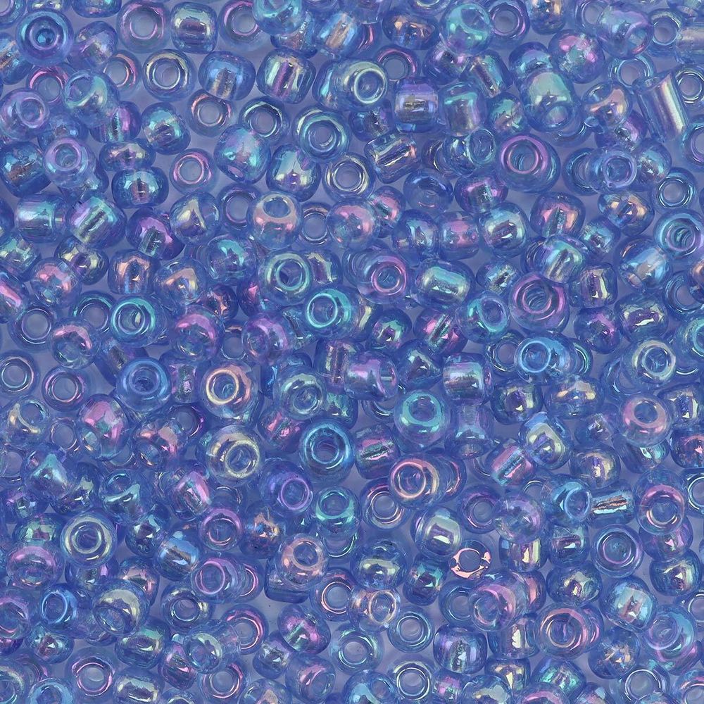 Бисер Astra&Craft 11/0 (2.1 мм), 200 г (10х20 г), цв. 166 св. синий/прозрачный, радужный