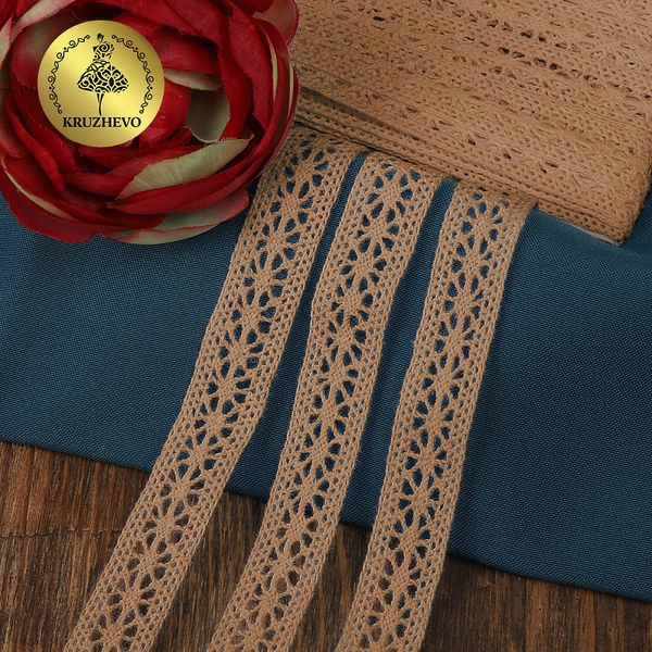 Кружево вязаное (тесьма) 15 мм / 10 метров, цв.30 капучино, Kruzhevo
