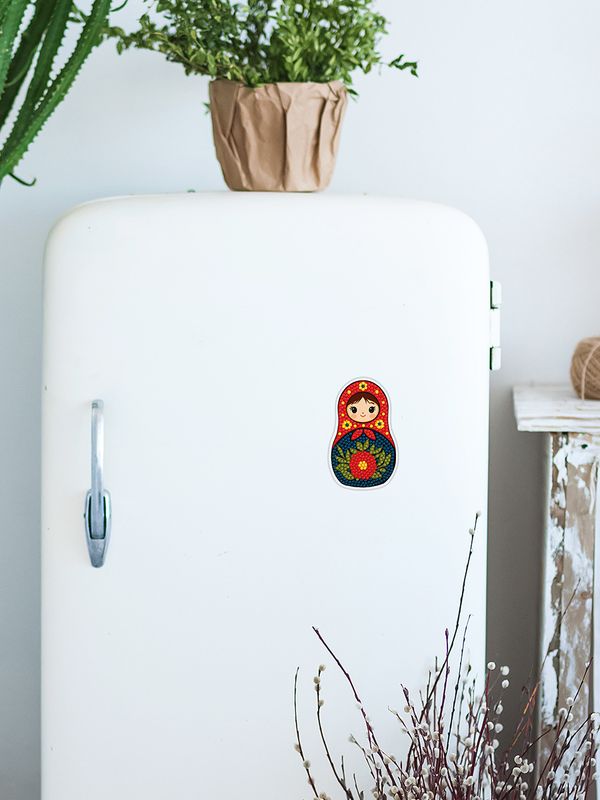 Кристальная (алмазная) мозаика Фрея ALVM-129, магнит, Матрешка, 6.5х10.5 см