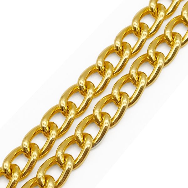 Цепь алюминиевая 15,3х10 мм, 10 м, золото