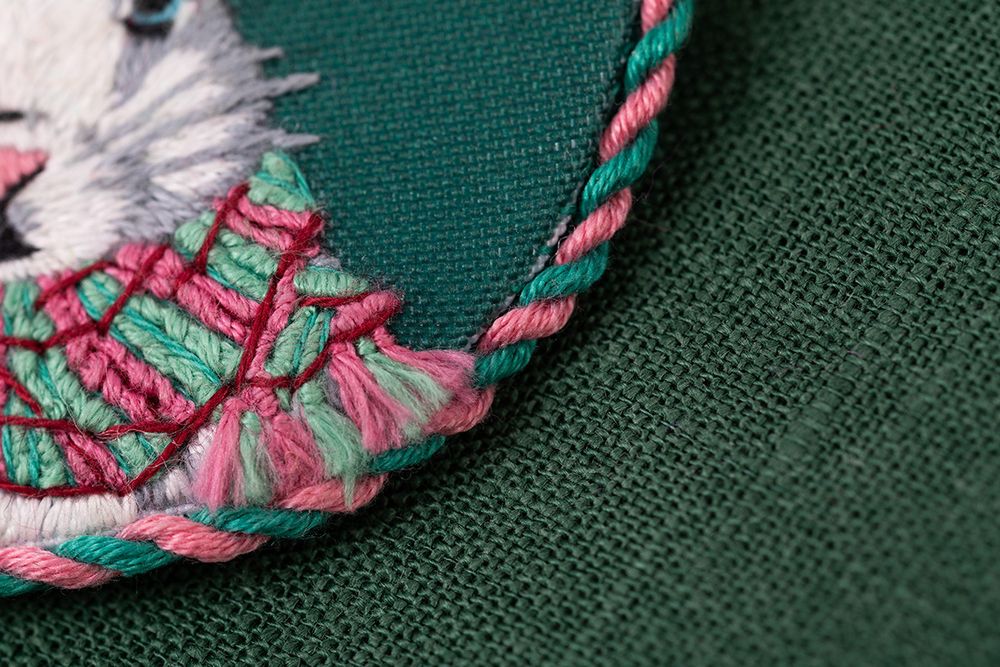 Набор для вышивания нитками Panna, Живая картина. брошь Кролик Жерар, 5.5х5.5 см