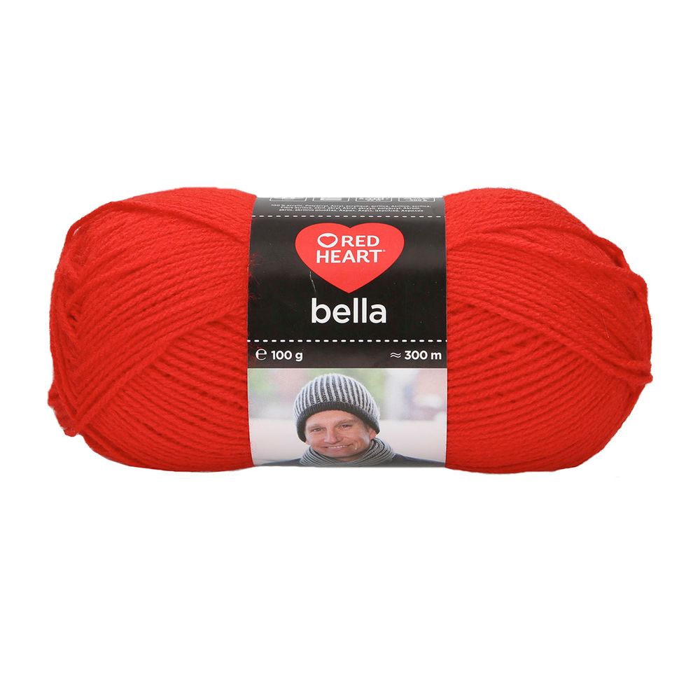 Пряжа Red Heart (Рэд Харт) Bella / уп.10 мот. по 100 г, 300м, 00041 красный