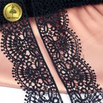 Кружево гипюр (плетёное) 60 мм, 2502 цв.B4815 т.синий уп.13.7м, Kruzhevo