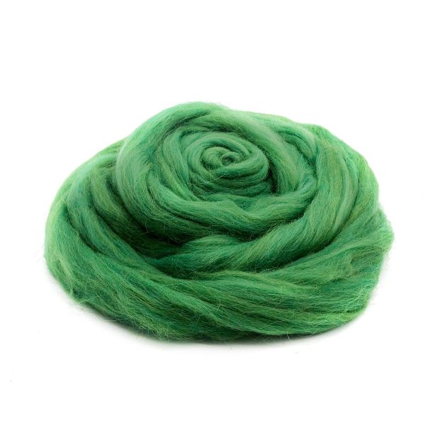 Шерсть для валяния Троицкая п/тонкая 1х100 г (до 29 мкр), 434 зеленый