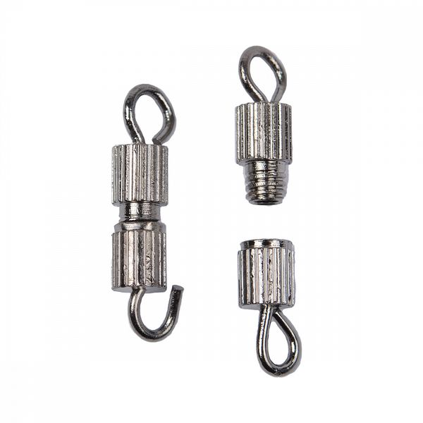 Замок винтовой для бус арт.MH.11191-3 цв.черный никель 8х3мм уп.50 шт