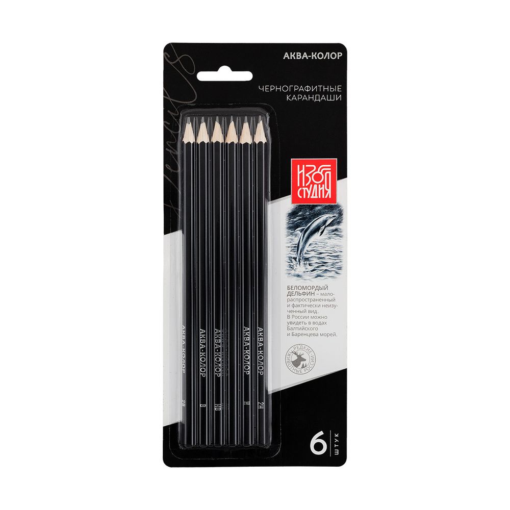 Набор чернографитных карандашей заточенный ассорти 10х6 шт, ассорти, Аква-колор