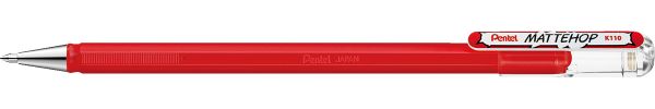 Ручка гелевая с супер укрывистыми чернилами Pentel Mattehop ⌀1 мм, K110-VBX цвет чернил: красный