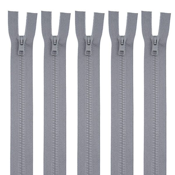 Молния трактор Arta Т6 (6 мм) 2 зам., разъем., 90 см, цв. 079 св.серый, уп.5 шт