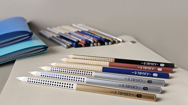 Карандаш чернографитный трехгранный заточенный ТМ (HB) 12 шт, 04 черный, ВКФ 12Д-3000