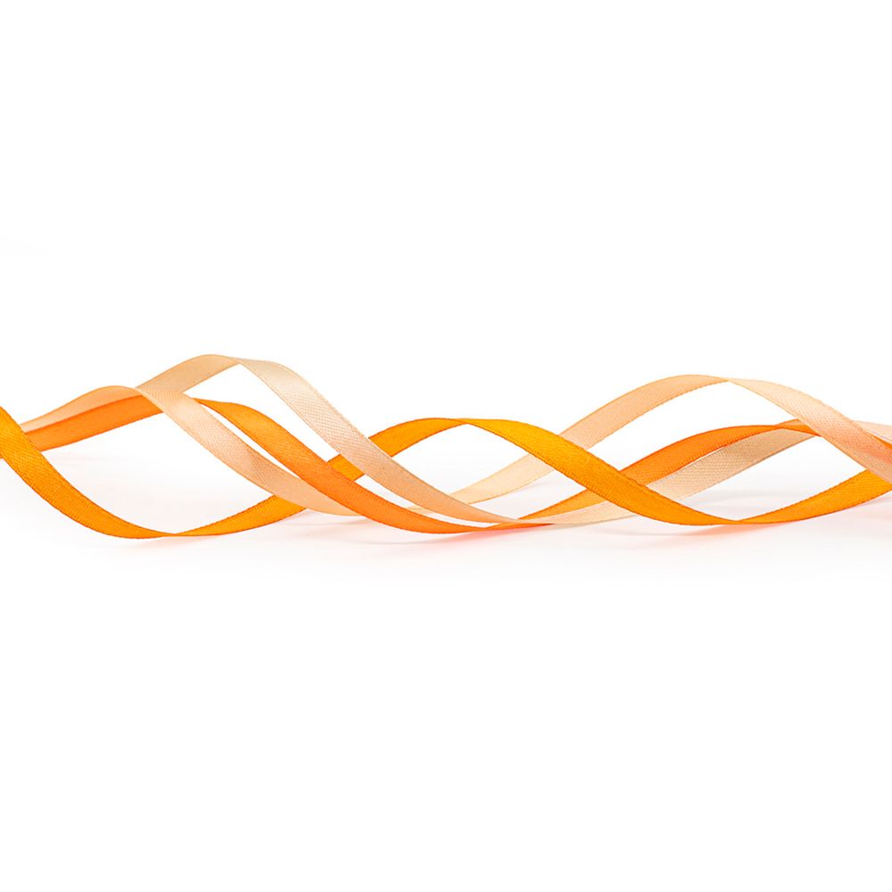 Набор атласных лент 6 мм, 32.9 м, 4 ролика в упаковке, телесно-оранжевый микс