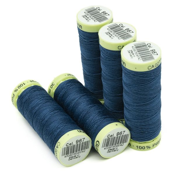 Нитки отделочные Gutermann Top Stitch, 30м, 967 водная синь, 5 катушек