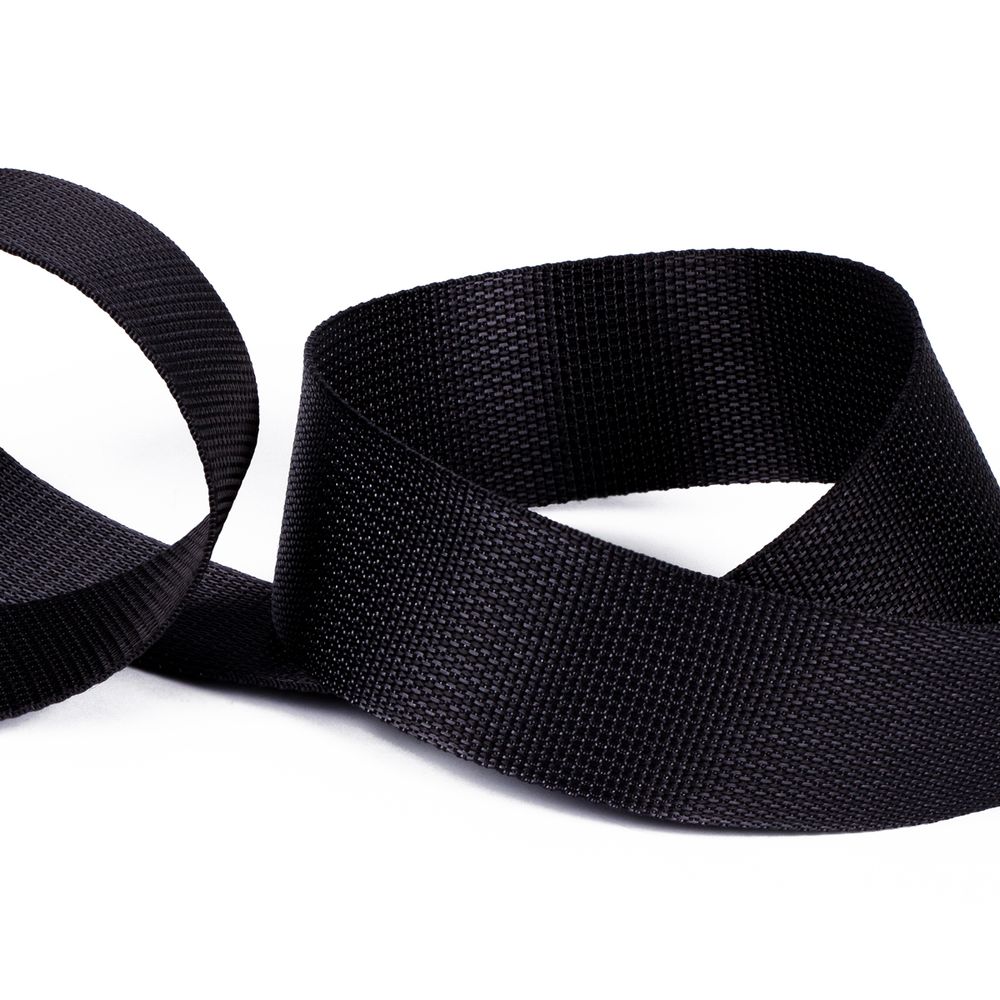 Стропа (ременная лента) 50 мм / 30 метров, толщ. 1.11 мм, [40.15 г/пог.м], 100% п/а, 00 черный, Gamma 8с710