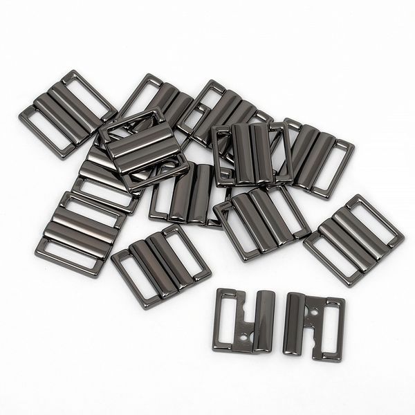 Пряжка-застежка для купальников металл 15.0 мм, 115SW цв.черный никель уп.10 шт