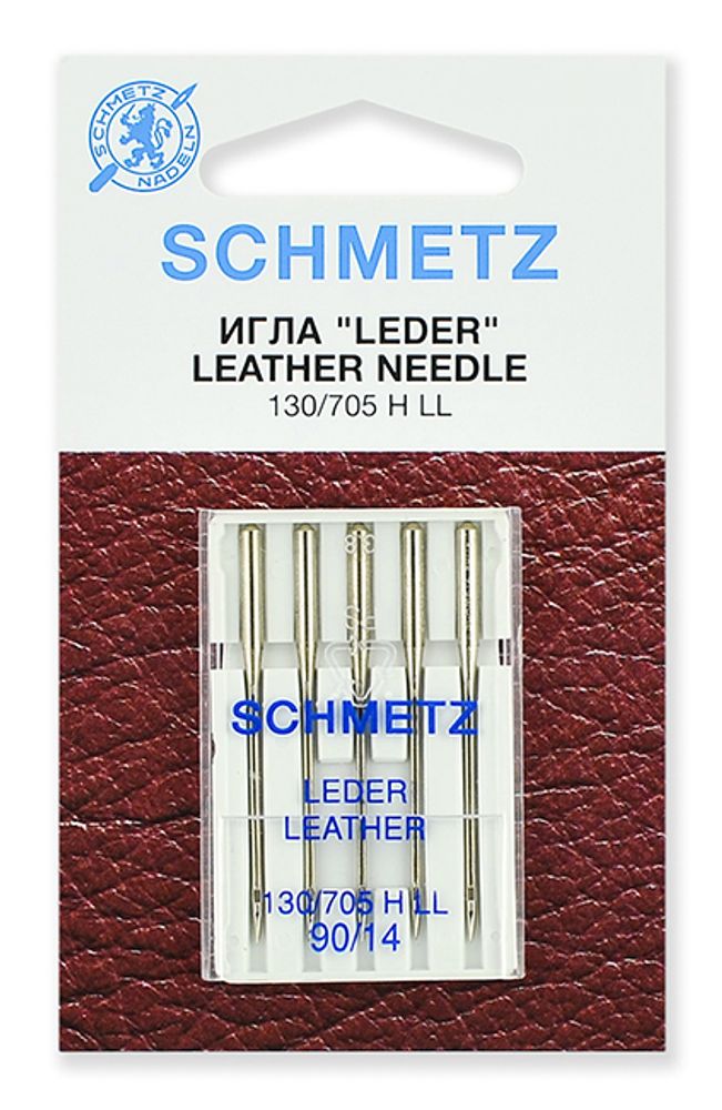 Иглы для швейных машин для кожи Schmetz 130/705H LL №90, уп. 5 игл