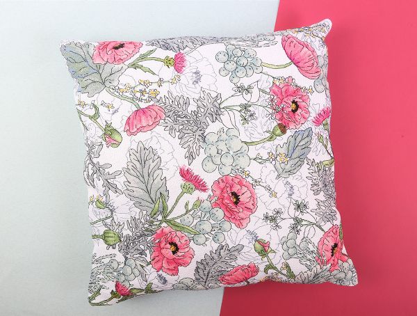 Набор для вышивания нитками Panna, Подушка. Маки, 40х39 см