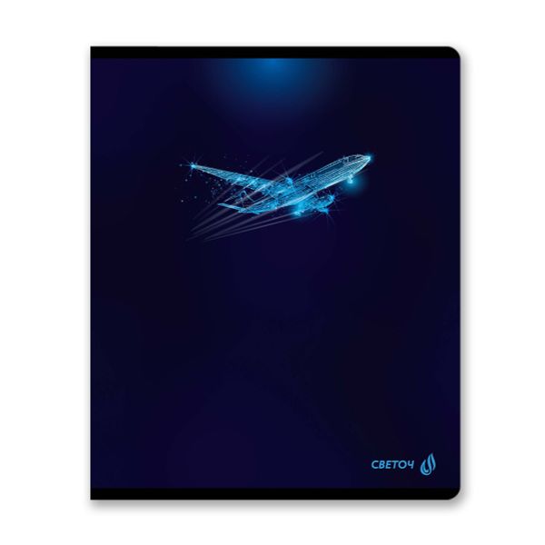 Тетрадь ученическая общая, глянцевая ламинация, A5+ 96 л. на скобе 65 г/м², белизна 100 %, 5 шт, клетка, 01000 Искра времени, Светоч 96Т15