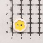 Пуговицы детские Цветочек 24L (15мм), пластик (бело-желтый), 50 шт, Б70Л15(3.02-1023-15)