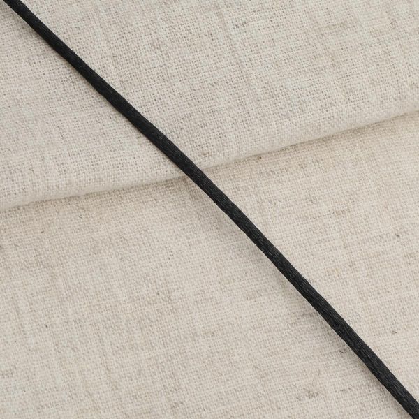 Шнур атласный корсетный ⌀2.0 мм / 45.7 метров, 23 черный