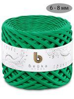 Пряжа трикотажная 1х300г, 100м, шир. 6-8 мм, 3027 зеленый /TOS/
