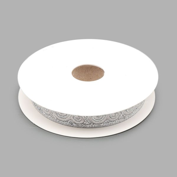 Тесьма металлизированная Спираль 16мм / 10м (серебро), 16061