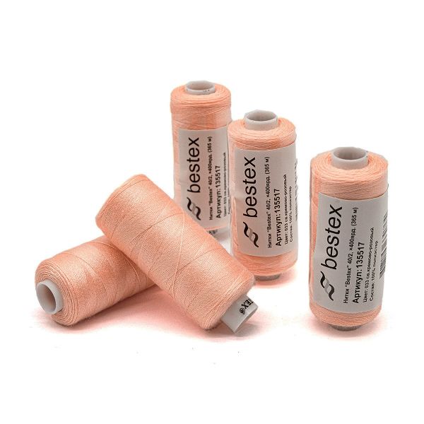 Нитки швейные бытовые Bestex 40/2, 365 м (400 ярд) / 10 кат., 033 розовый жемчуг