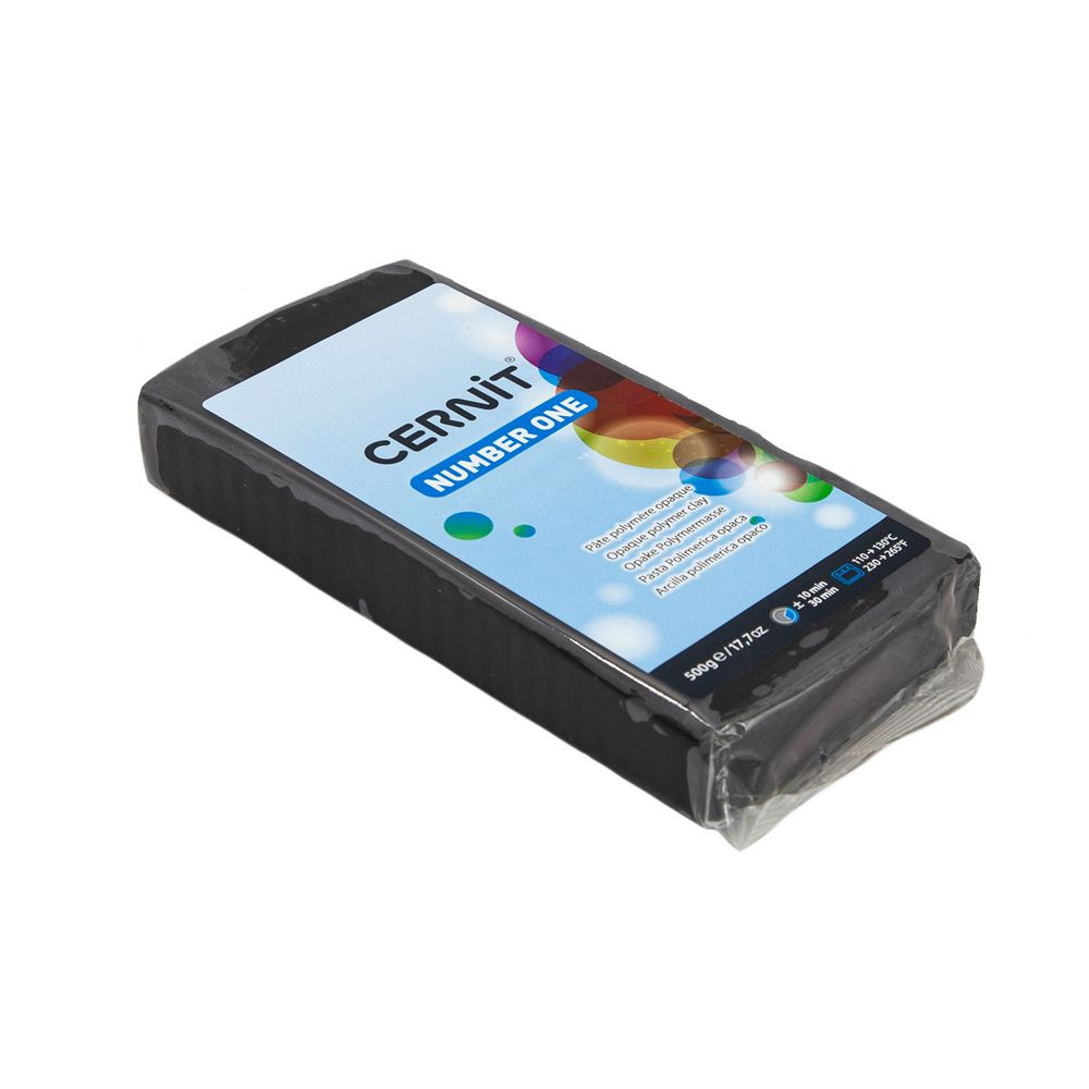 Полимерная глина Cernit №1 запекаемая, классическая 500гр, 100 черный