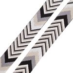 Стропа (ременная лента) 38 мм / 3 метра, [40 г/пог.м], с принтом 2-сторонняя, D147 серый/черный, 3Al354