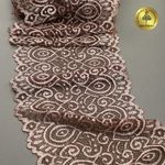 Кружево бельевое эластичное 180 мм / 3 м, L1351 цв.т.бежевый+св.бежевый, Kruzhevo